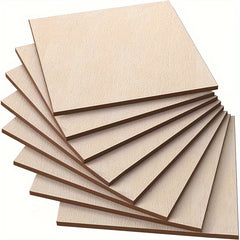 200pcs 2.54cm Wood Pieces Blank Squares Round Corner for DIY