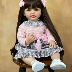 55 Reborn Toddler Dolls Soft Silicone Baby Dolls Halloween Christmas Gift