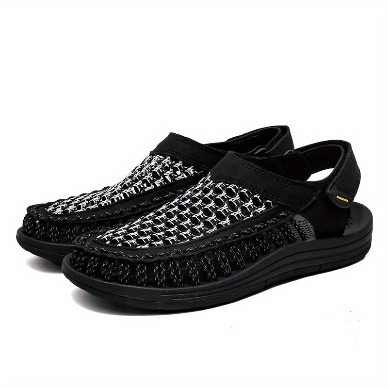 Men's Slip On Woven Sandals Breathable Non Slip Beach Shoes