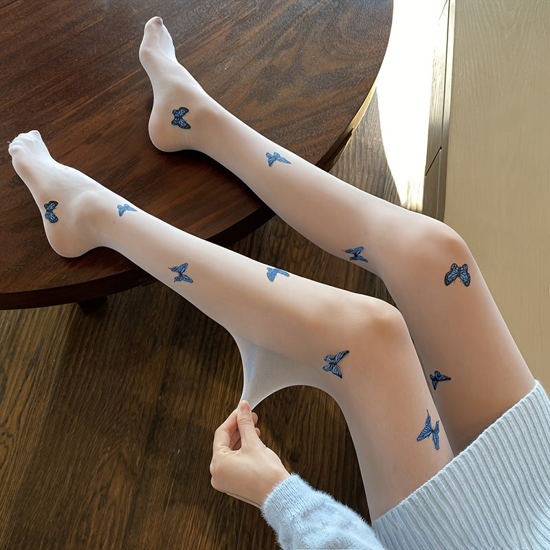 Butterfly Print Pantyhose Women's Stockings & Hosiery