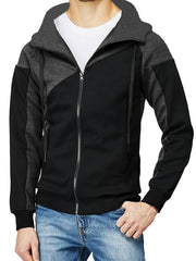 Men's Colorblock Drawstring Zip Hoodie