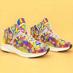 Luminous Graffiti Pattern Running Shoes Soft Thick Sole