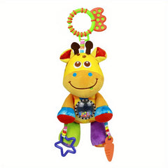 Baby Stroller Hanging Animal Plush Toy with Rattle and Teether