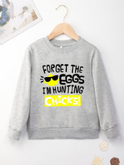 Girls Fun Print Crew Neck Sweatshirt Tops - Spring Fall Outfits