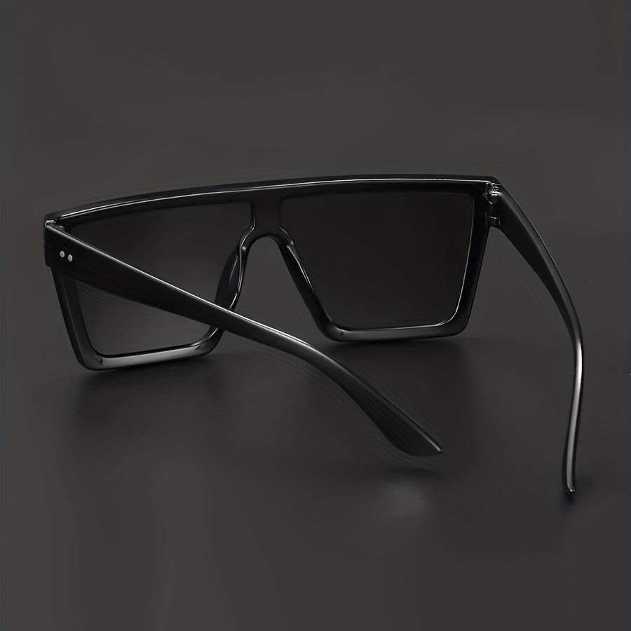 Oversized Flat Top Sunglasses Y2K Rivet Square Frame Glasses UV400