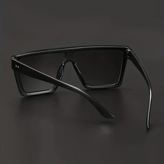 Oversized Flat Top Sunglasses Y2K Rivet Square Frame Glasses UV400