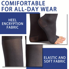 1pair Thigh High Compression Stockings Unisex 15-20mmHg Leg Support Hose