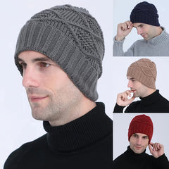 Men's Winter Jacquard Beanies Argyle Pattern Warm Hat