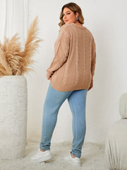 V-Neck Cable Knit Sweater