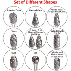 10pcs Tungsten Carbide Burrs Sets Drill Diamond Burs