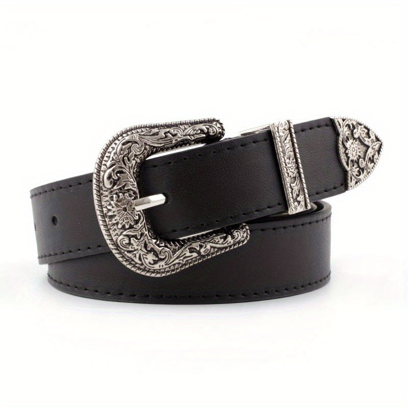 Girls Retro Buckle Belt for Pants Jeans Skirt