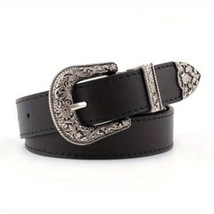 Girls Retro Buckle Belt for Pants Jeans Skirt