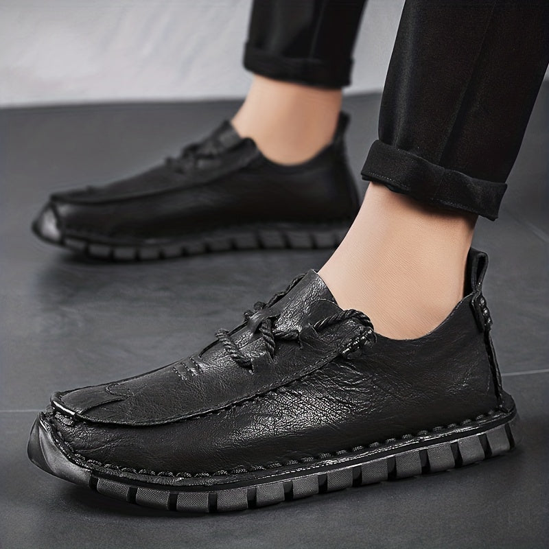 Men's Moc Toe Lace up Shoes Stitch Detail Shoes