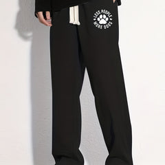 Claw Pattern Letter Print Joggers Men's Casual Loose Fit Pants