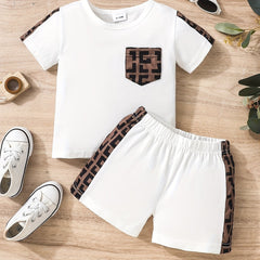 Baby Boys Casual T shirt & Shorts Set For Summer Holiday