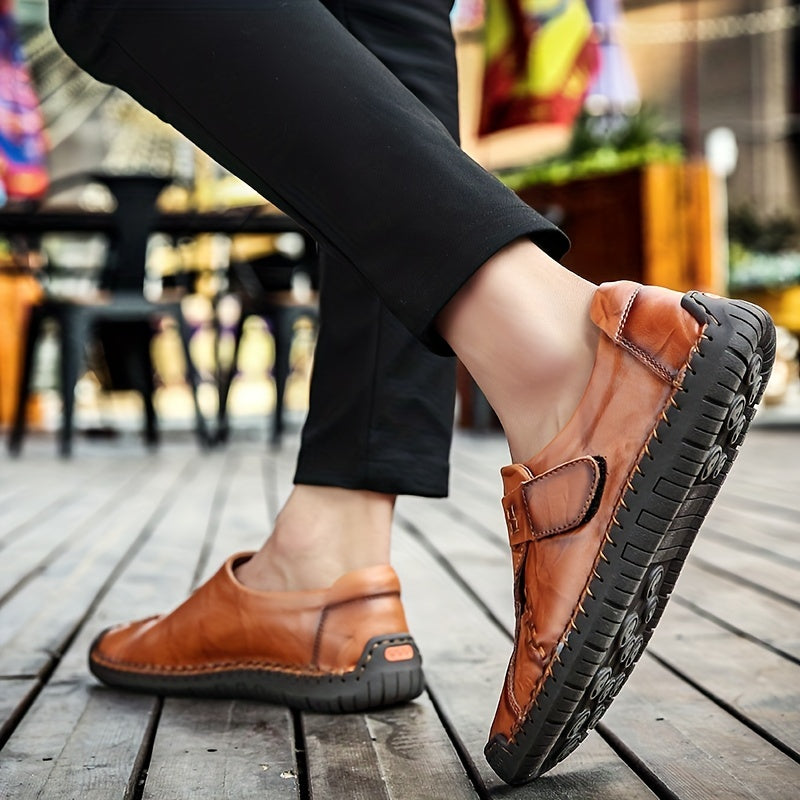 Men's Lightweight Loafer Shoes Breathable Slip On Hook And Loop Fastener Shoes