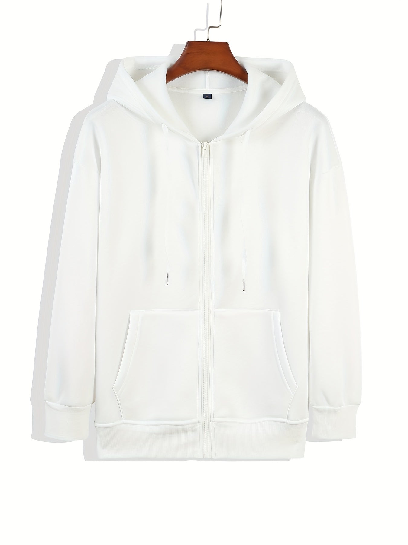 Casual Drawstring Zip Hoodie Long Sleeve Sweatshirt