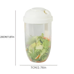 Portable Mason Cup with Fork Lid for Breakfast Salads Sauces - Outdoor Fitness