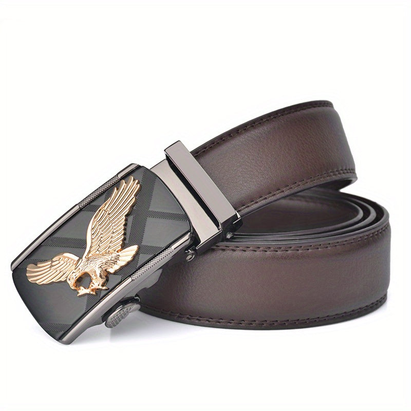 Eagle Style Automatic Buckle Men's Business Casual Belt All match Leather Belt