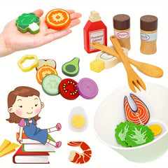 Kids' Simulated Salad Set Pretend Kitchen Toys Educational Toy