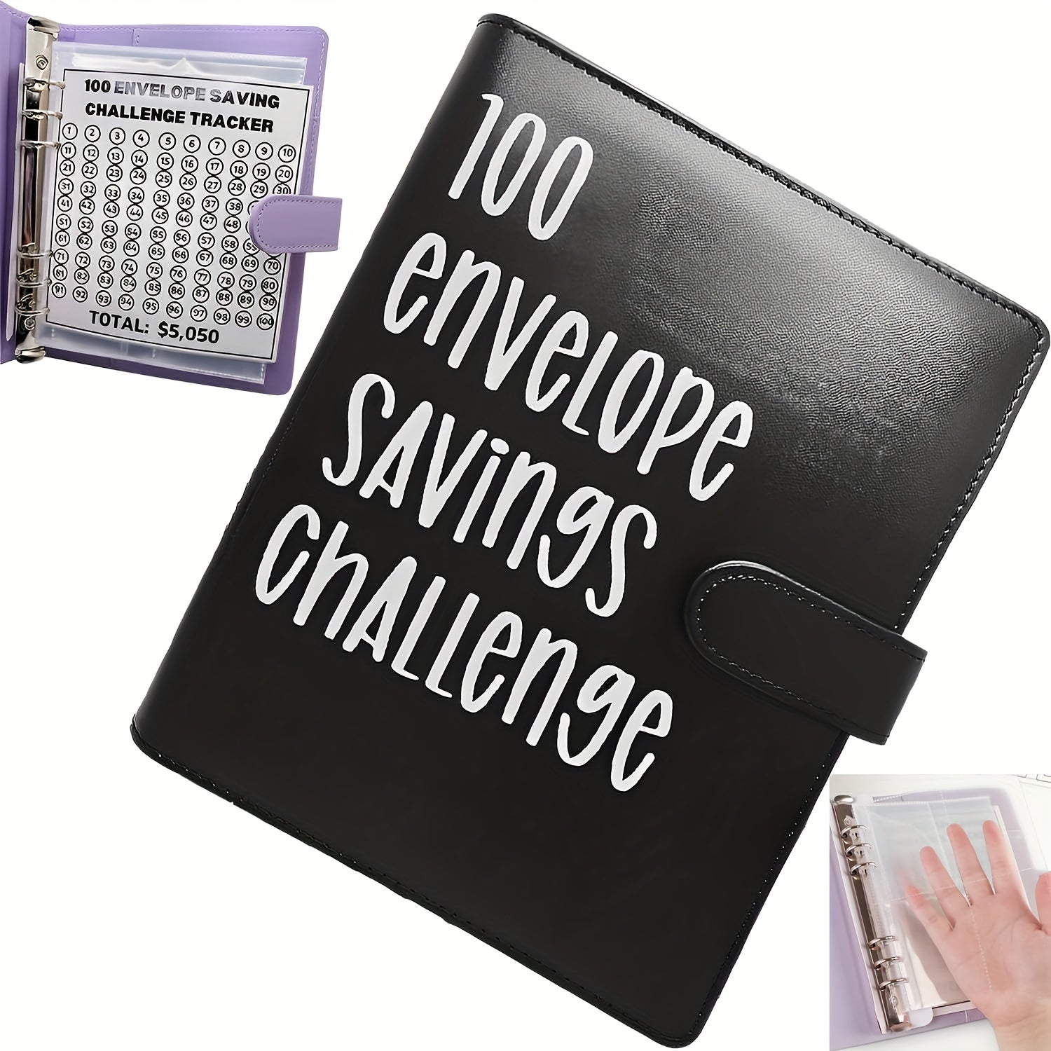 PU Leather Envelope Money Saving Challenge Binder - Save 5 050 with Ease & Fun