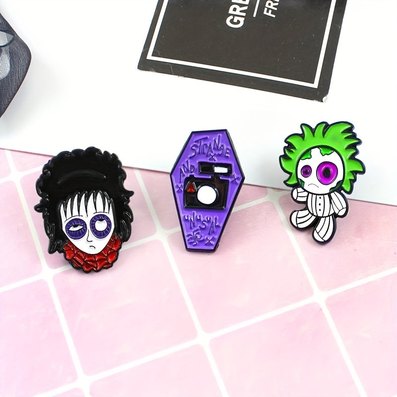 Purple Eyering Doll Girl Brooch for Clothes and Bags