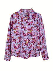 Floral Print Long Sleeve Blouse