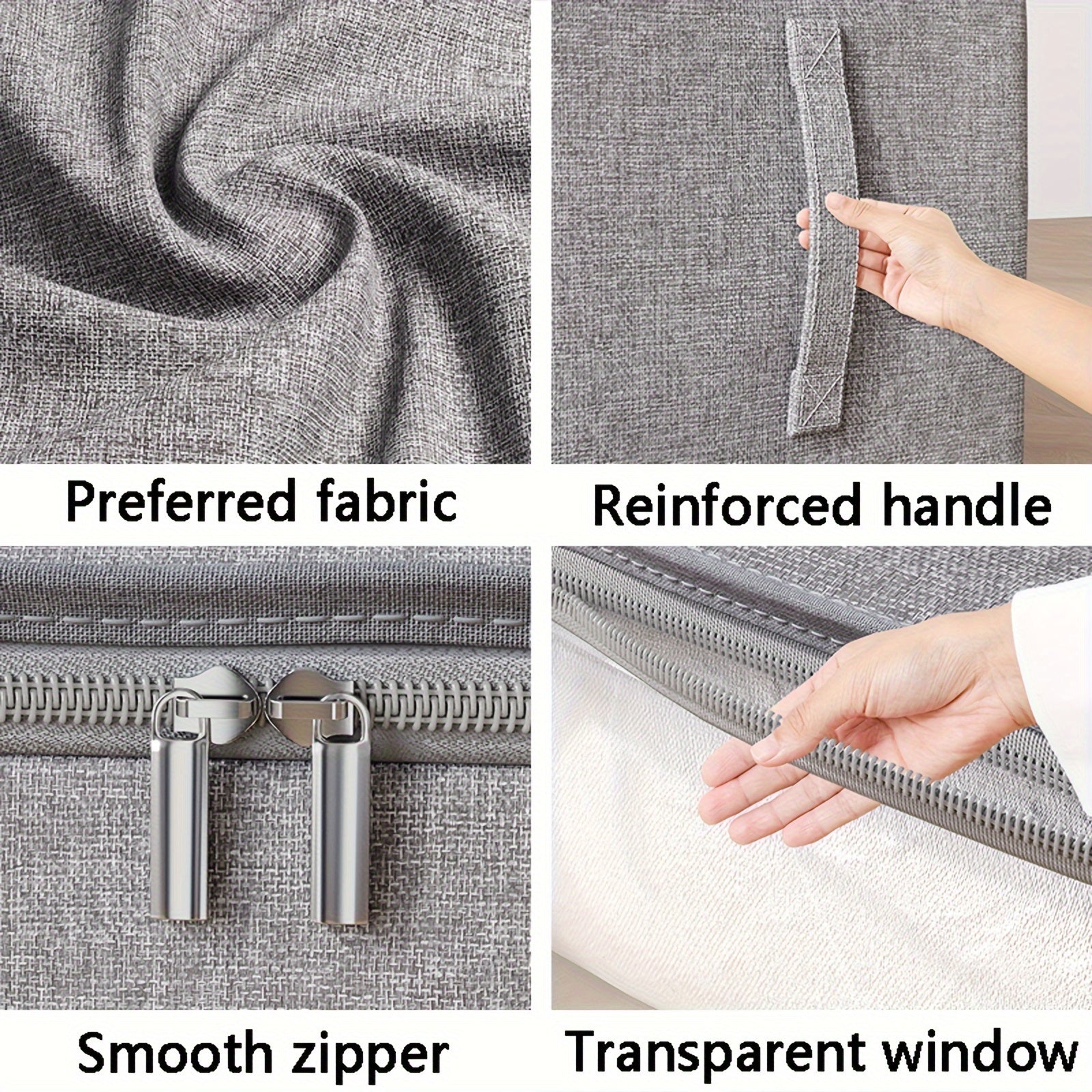 Large Capacity Storage Bag Lightweight Clothes Storage Bag With Window & Handles