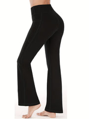 Women's Flared Yoga Pants With Pockets High Waisted Tummy Control