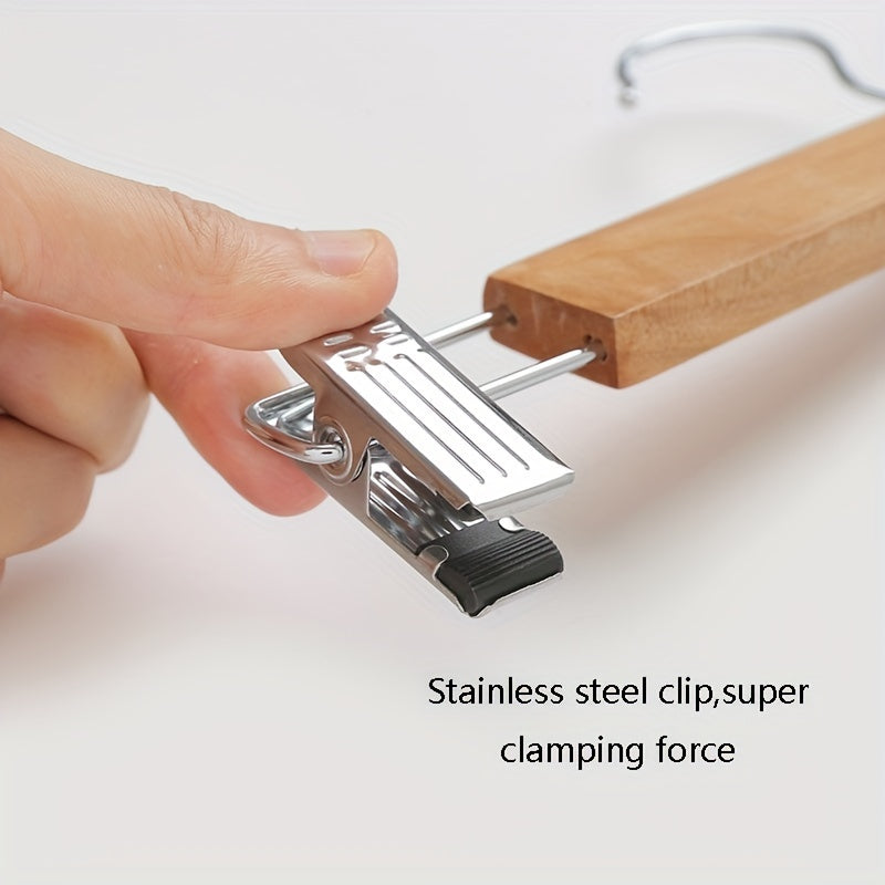 Wooden Pants Rack Underwear Clip Non-marking Pants Hanging