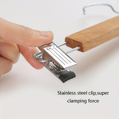 Wooden Pants Rack Underwear Clip Non-marking Pants Hanging