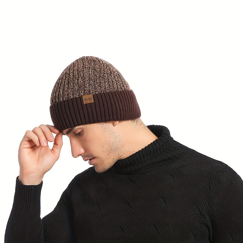 Sport Windproof Knit Beanie Hat Plus Velvet Autumn Winter Warm Ski Cold Hat
