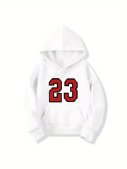 Girls Team Number Pattern Smart Hoodie for Halloween Party