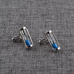 Time Hourglass Crystal Cufflinks for Men