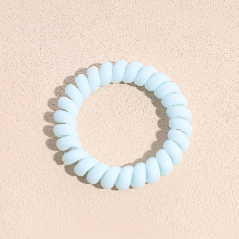 Solid Telephone Wire Scrunchie Elastic Hair Tie Accessory