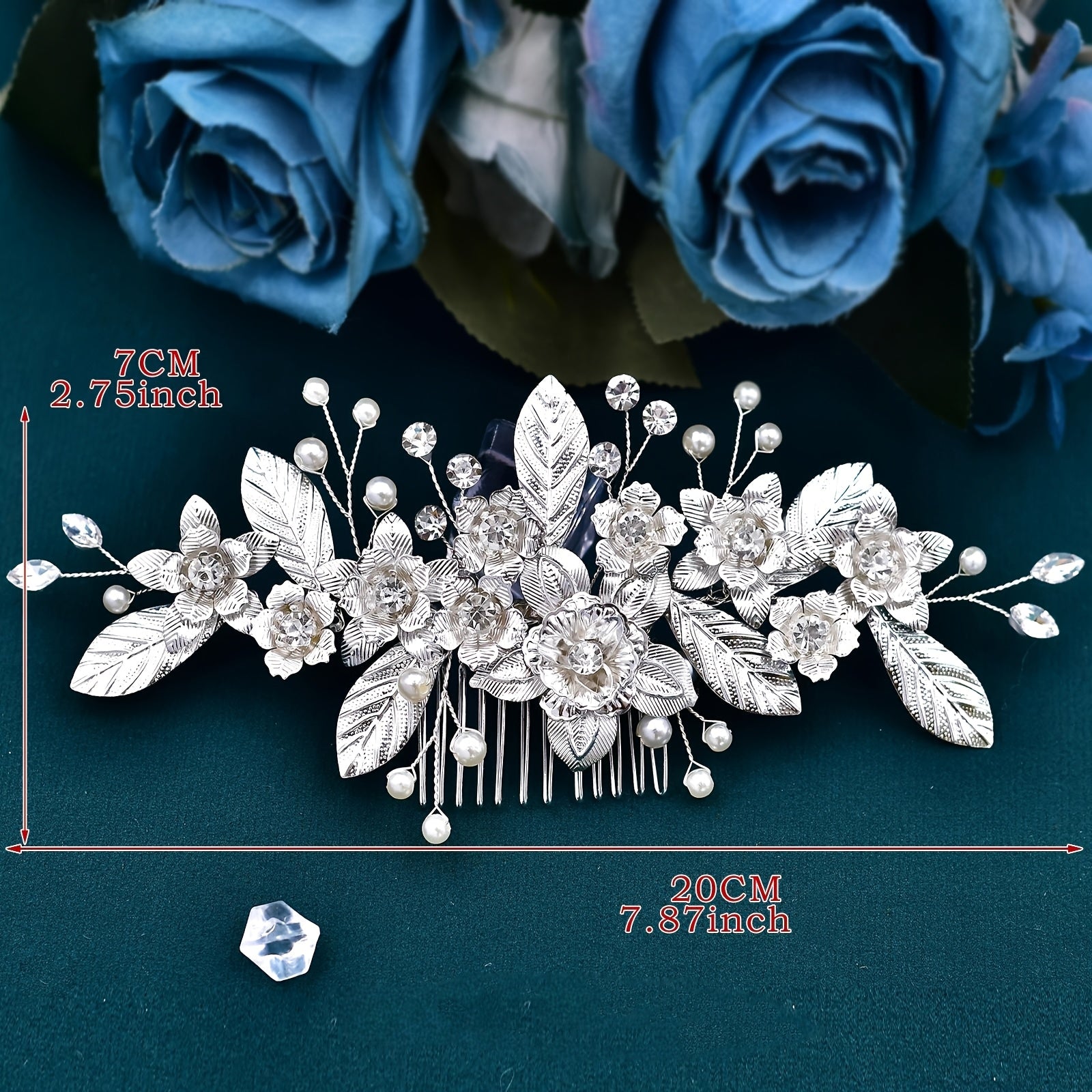 Boho Bridal Hair Comb w/ Sequined Leaves - Ideal for Vale