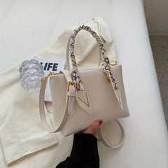 Minimalist Square Crossbody Bag Satchel Scarf Decor