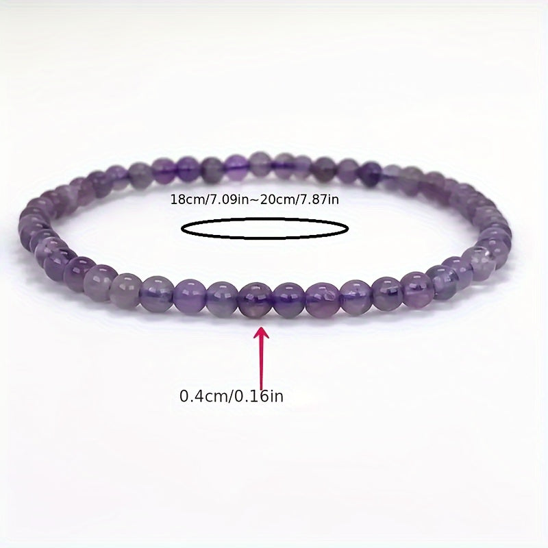 Amethyst Single Circle Bracelet Natural Stone Bracelet