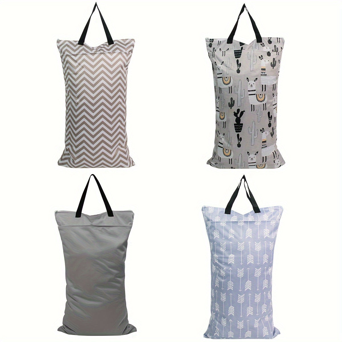 Reusable Hanging Wet Dry Cloth Diaper Pail Bag with Multiple Compartments