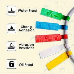 Colorful Waterproof Cable Labels 12.5mm X 74mm - 65 Labels