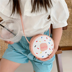 Kids' Cartoon Donut Crossbody Bag PU Leather Lightweight Shoulder Bag
