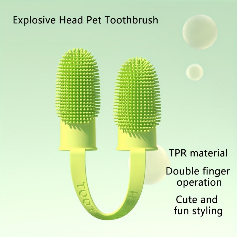 Silicone Fingertip Pet Toothbrush For Dog & Cat