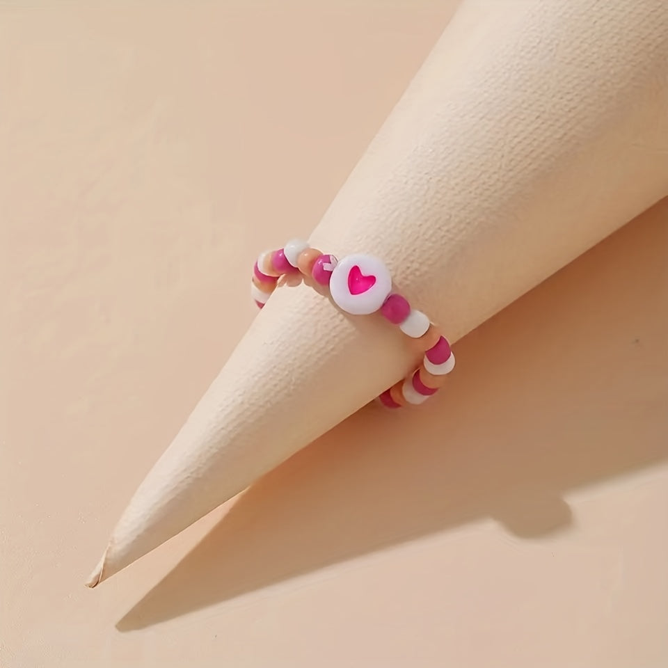 150pcs 7mm Heart Acrylic Spacer Beads Love Bracelet Necklace Making Jewelry Diy