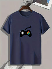 Gamepad Print Men's Graphic T-shirt for Summer