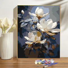 Adult DIY Digital Painting Kit- Magnolia Flower & Flower