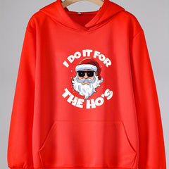 Girls' Santa Claus Letter Cartoon Print Hoodie