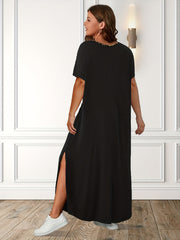 Colorblock Leopard Print Maxi Dress