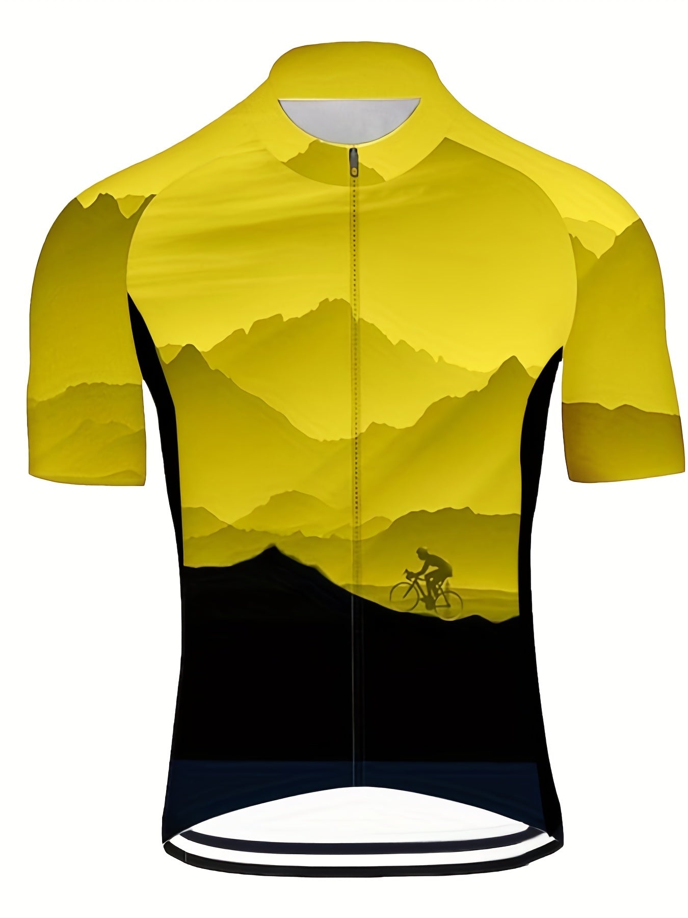 Men's Sunset Print Cycling Jerseys Lightweight Breathable Biking Shirt
