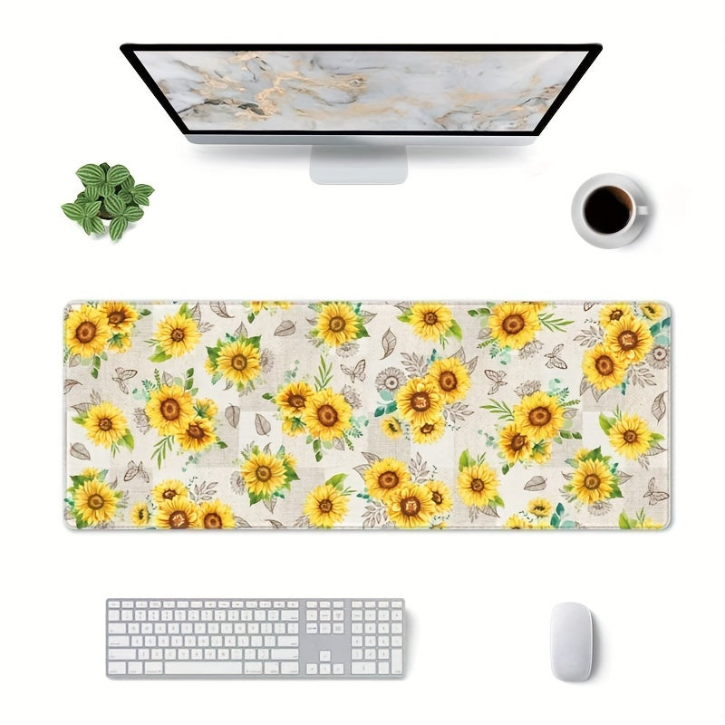 Sunflower Mouse Pad Gaming Mouse Pad 80x29 Large Non Slip Rubber Base Mousepad