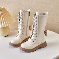 Girls Bowknot Boots Lightweight Non Slip Boots Zipper